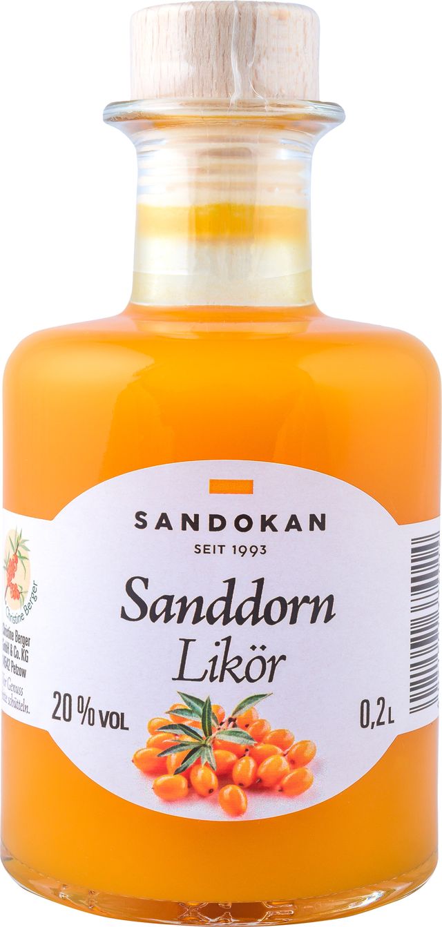 Sanddornlikör 0,2L Apothekerflasche