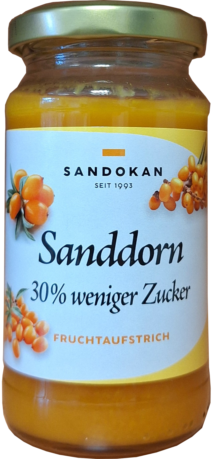 Sanddorn-Fruchtaufstrich- 30% weniger Zucker 210 g