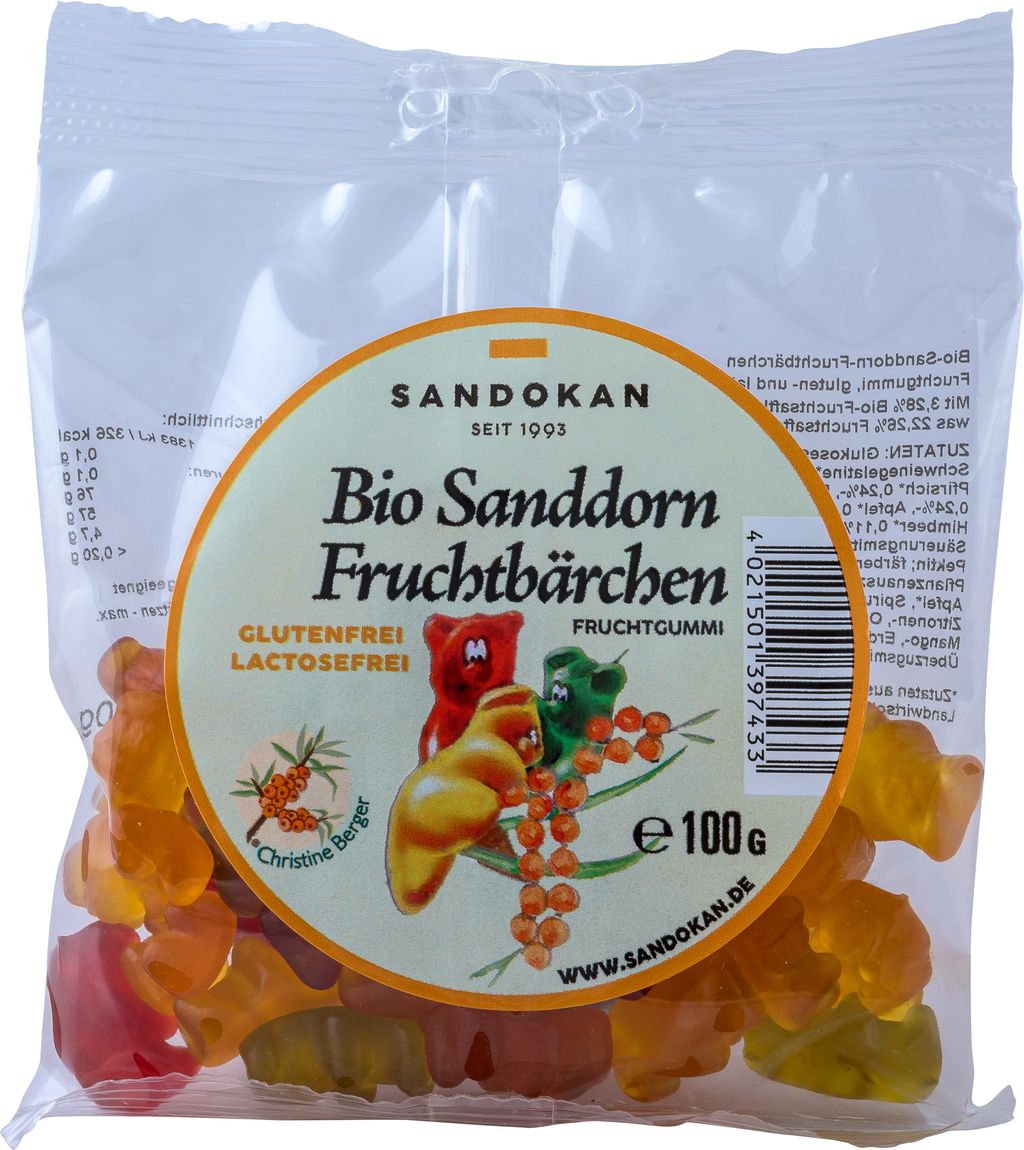 BIO-Sanddorn-Fruchtbärchen 100g (Fruchtgummis)