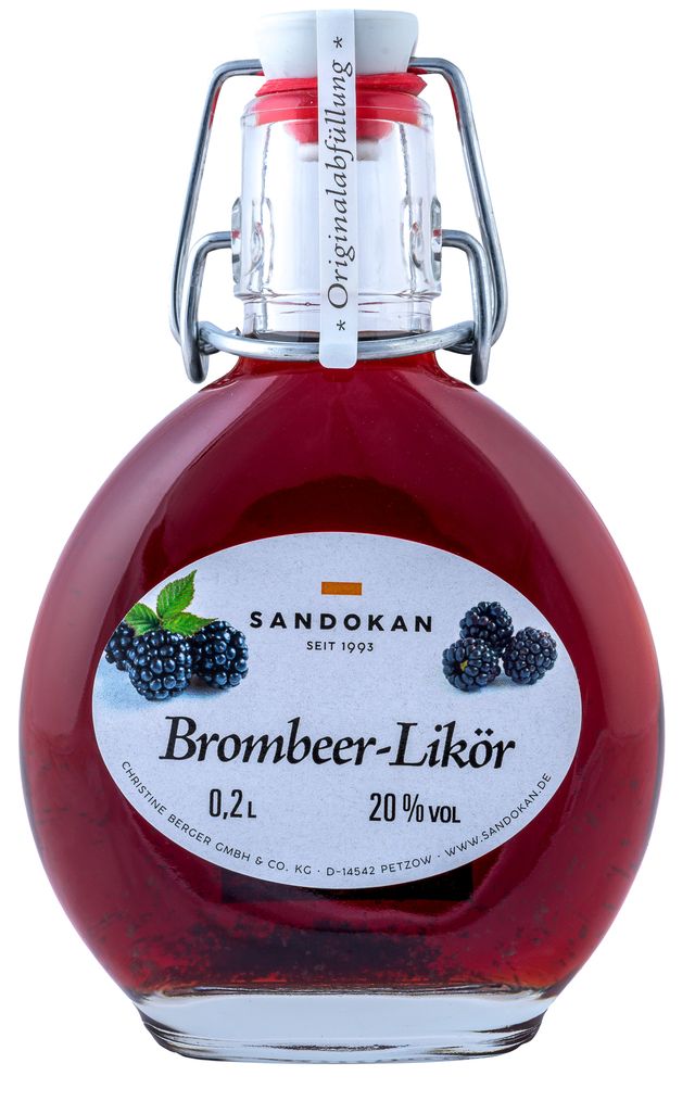 Brombeerlikör 0,2L Taschenflasche