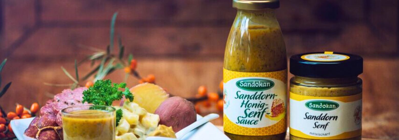 Sanddorn Senf, Senf-Sause und Sanddorn-Wurst