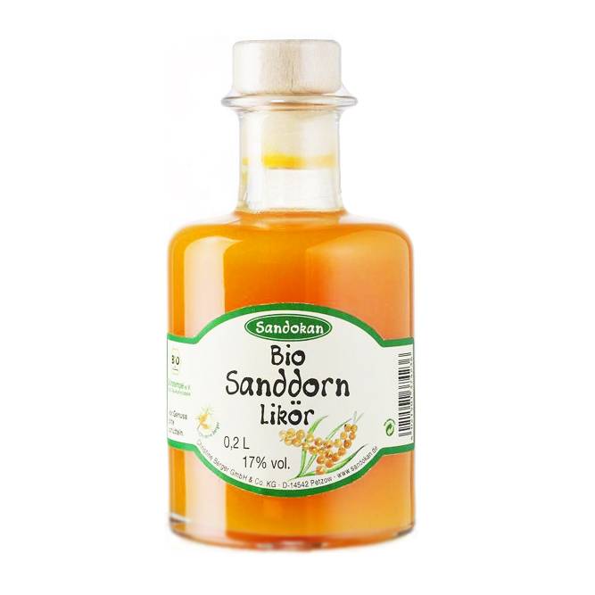 Sanddornlikör 0,2L Apothekerflasche